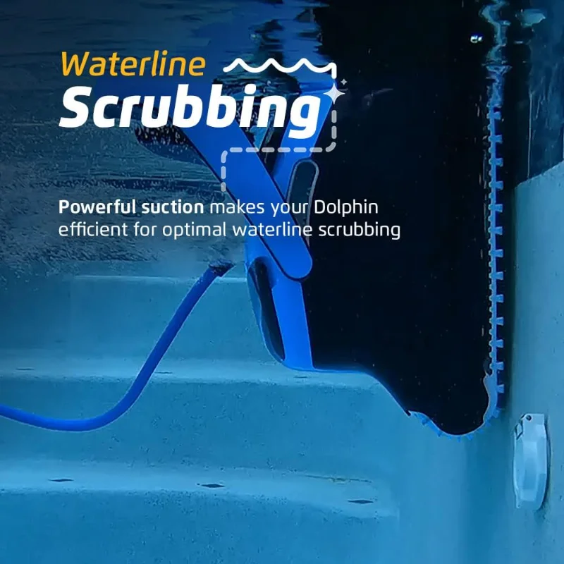 Automatic Robotic Pool Vacuum Cleaner, Dual Drive, Waterline Scrubber Brush
