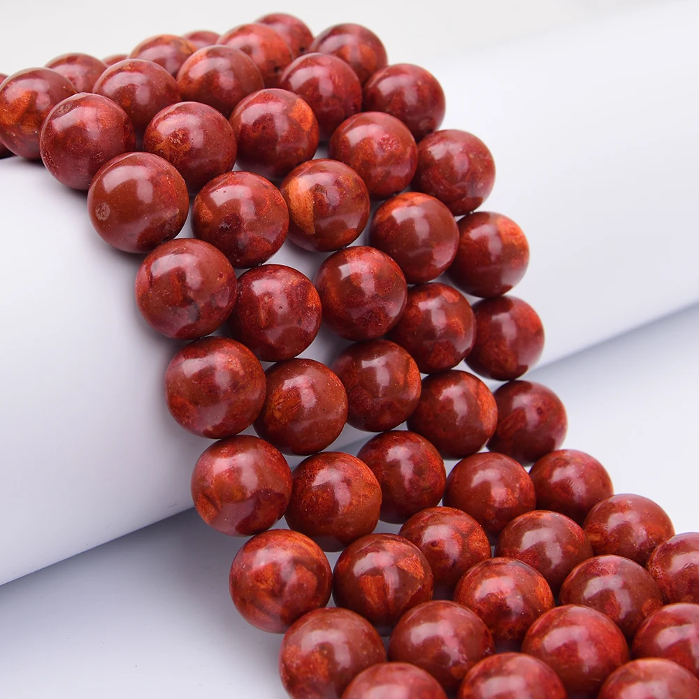 

APDGG 22mm Huge Natural Red Spong Coral Round Loose Beads Strands 16" Jewelry DIY