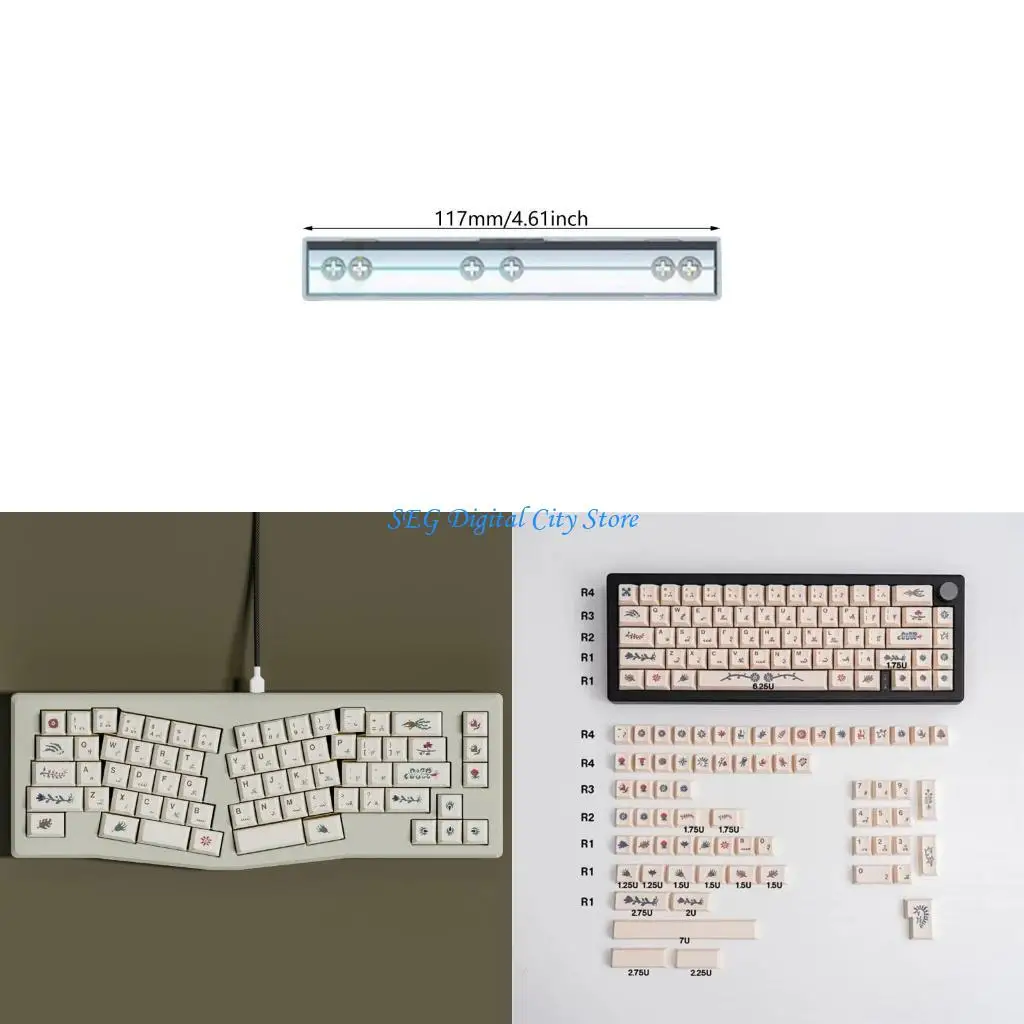 U75B 135PCS PBT Keycaps Features Voynich Manuscript Design Durability and Comfortable