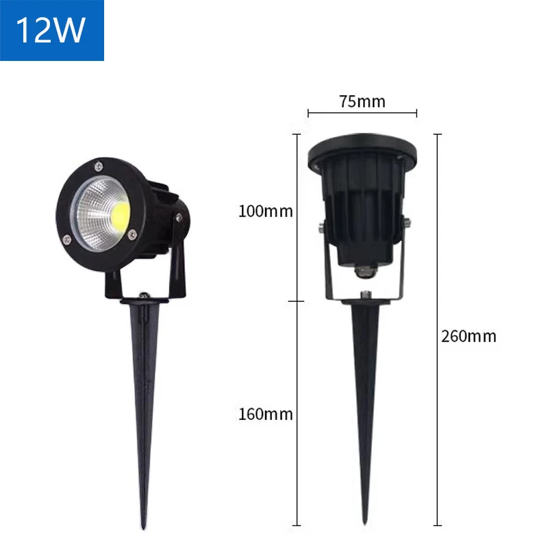 Iluminación LED para jardín, lámpara impermeable de 7W, 10W, 15W para césped, terraza, decoración de jardín, focos de camino, AC220V, 110V, DC12