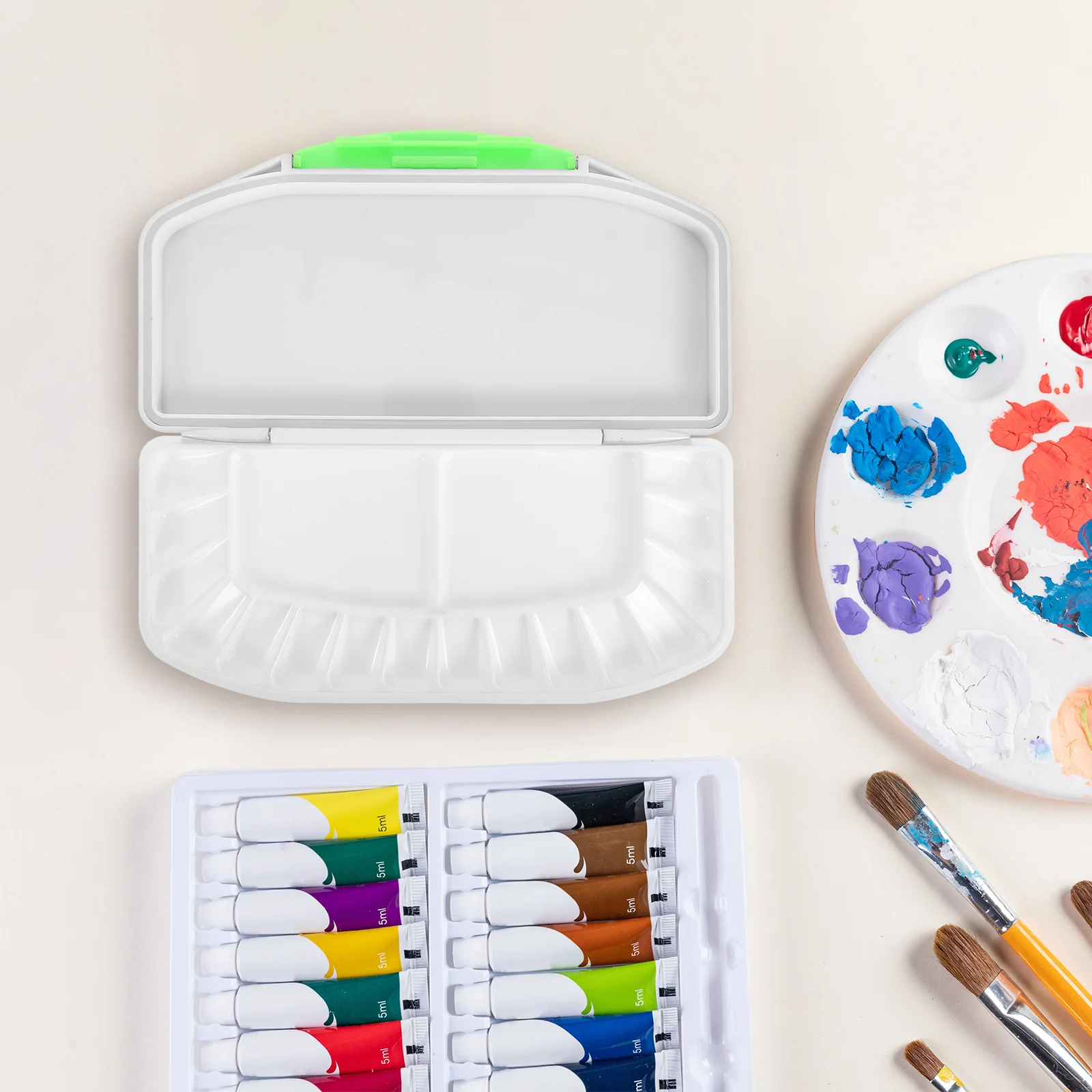 

Watercolor Palette Box Professional Abs Paint Storage For Artists Students Lightweight Stackable Color Mixing Tool