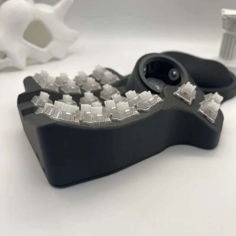 Charybdis split keyboard Kabel Single-mode RGB Welding Axis Trackball Terintegrasi Wrist Rest QMK Keyboard Mekanis Khusus