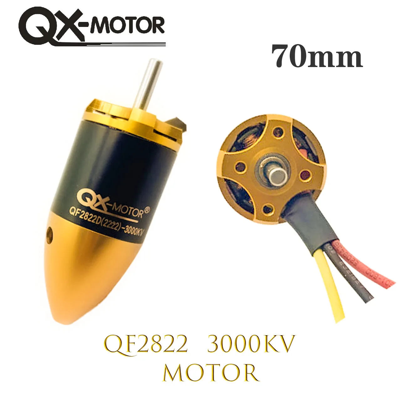 QX-Motor 70mm EDF 6 łopatek prowadzący wentylator bezszczotkowy silnik QF2822 (2222)-3000KV dla dronów zabawkowych DIY komponenty