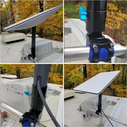 Imagen 2 del producto VANDESAIL soporte Universal en U para plato Starlink V2, adaptador de montaje de mástil de techo a poste para RVs, yates y casas