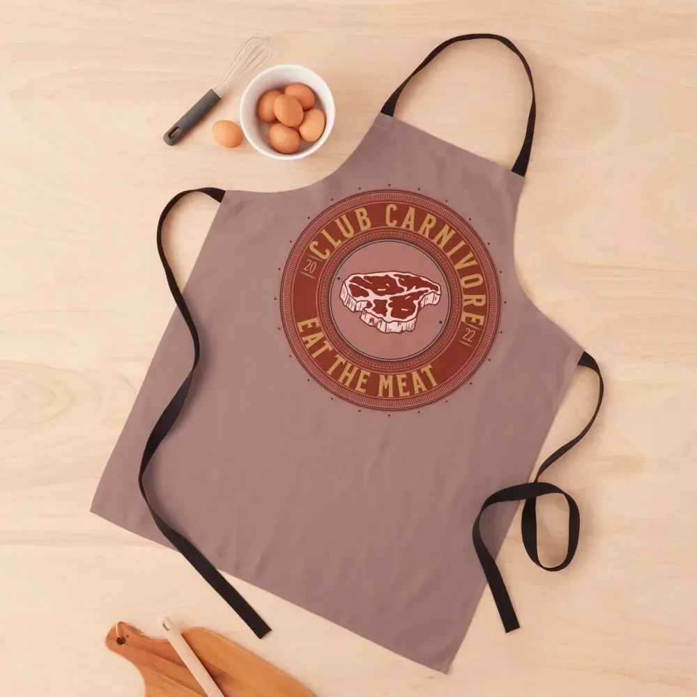 

Join the Carnivore Club Eat the Meat - January is World Carnivore Month Apron Kitchen Man Kids Apron