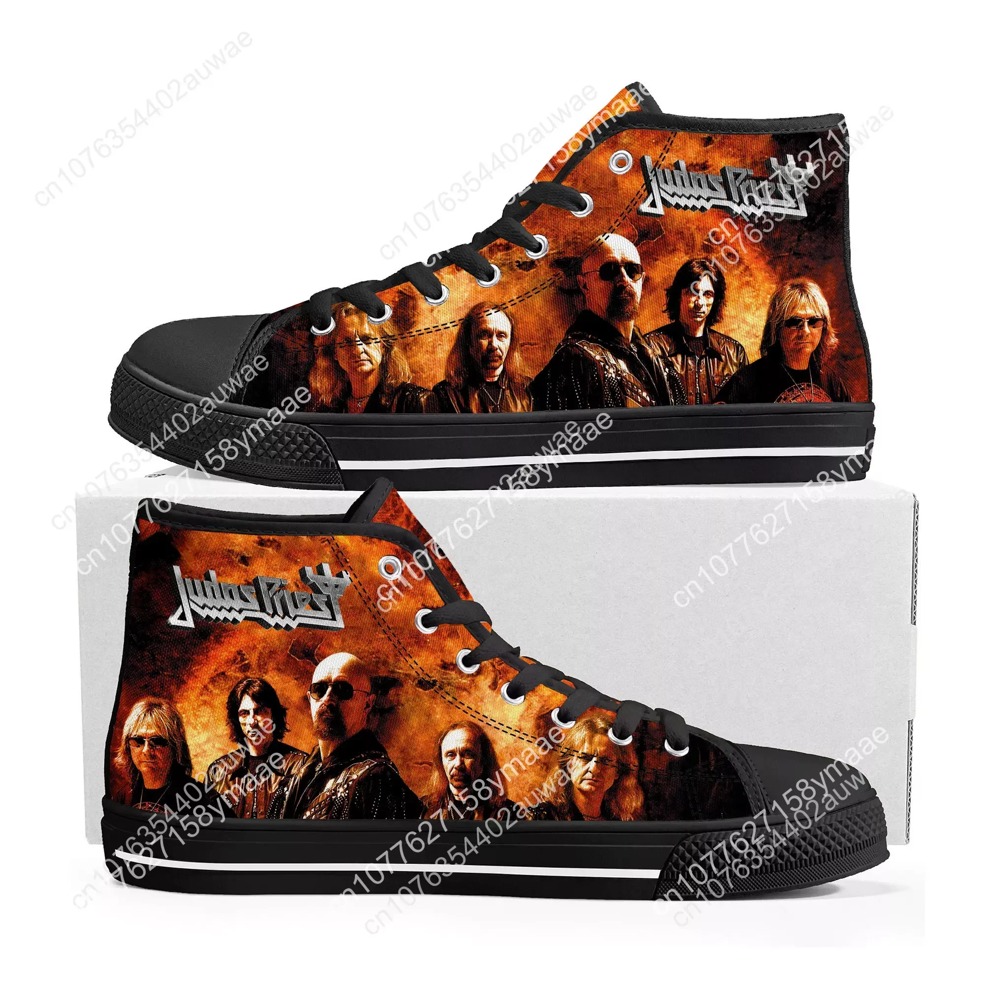 Judas Priest Heavy Metal Rock Band High Top High Quality Sneakers Men Women Teenager Canvas Sneaker Casual Custom Couple Shoes