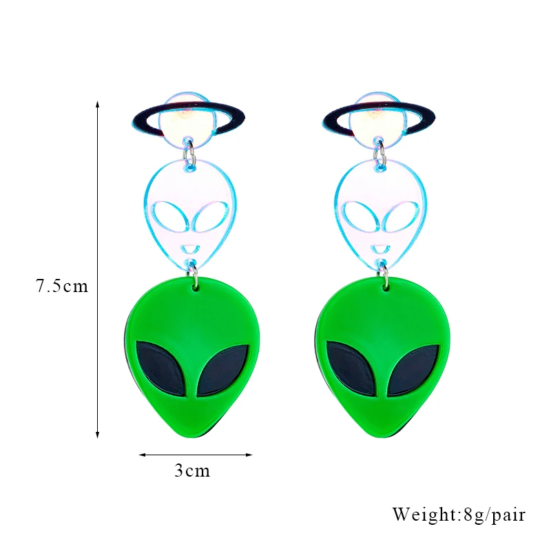 YAOLOGE Acrylic Exaggerated Halloween Skull Pumpkin Eyes Drop Earrings For Women Cartoon Creative Jewelry Party Festivals Gifts