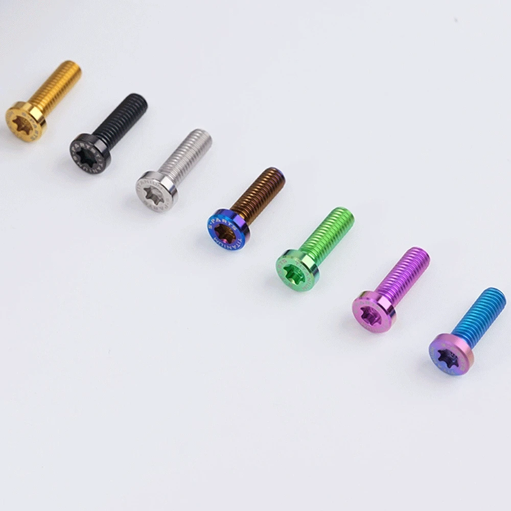 Gold blau schwarz ti m6x20/30mm Head-10mm gr5 titan legierung tc4 t30 torx kopfs ch rauben für motorrad scheiben brems platte – Detail 4