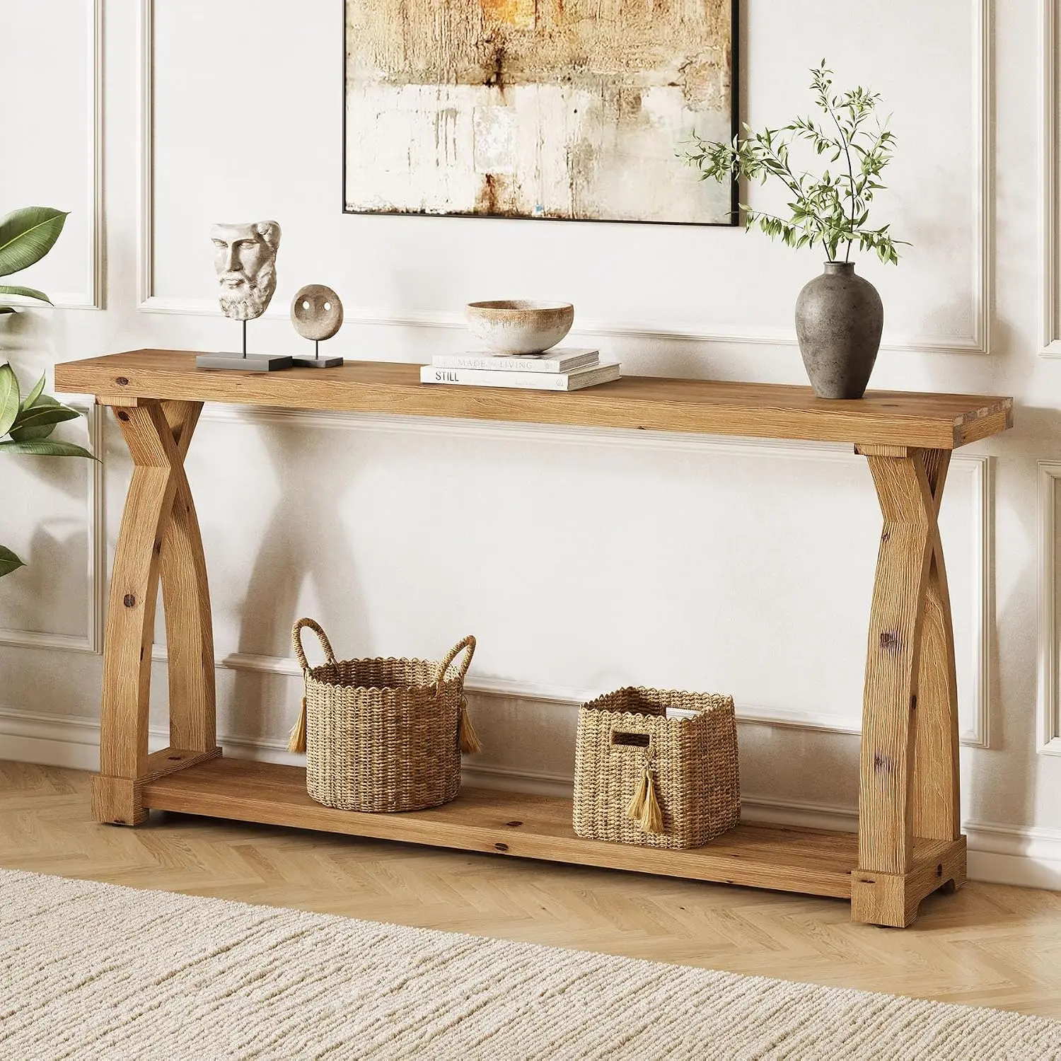 Rustic Wood Console Table, 63