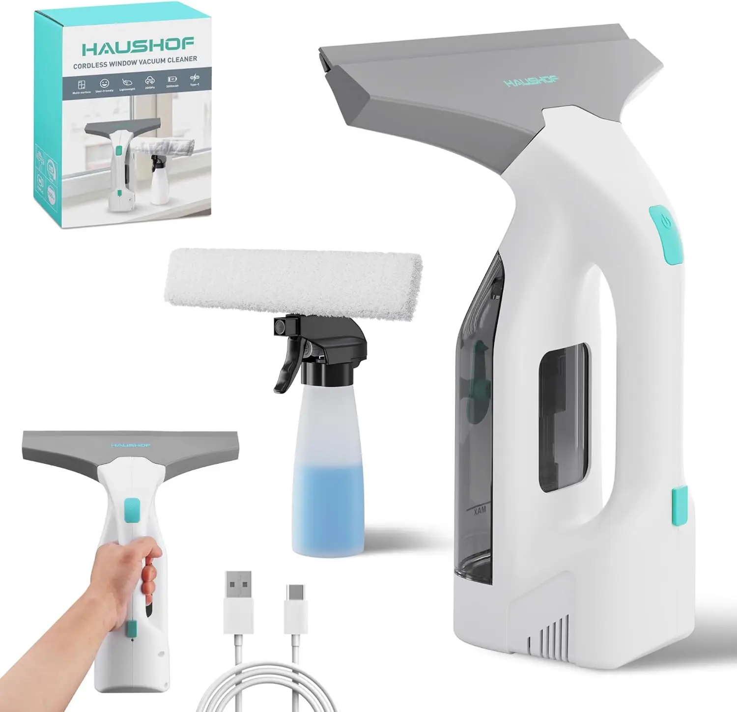 

Электрический вакуумный стеклоочиститель 11 дюймов, беспроводной набор для чистки окон, стеклоочиститель с распылителем на 300 мл