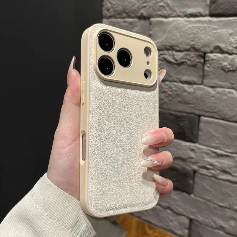 패션 리치 가죽 질감 충격 방지 케이스 (아이폰 17Air 16E 15 14 Plus 13 Mini 12 11 17 Pro Max 범퍼 무광 소프트 커버)