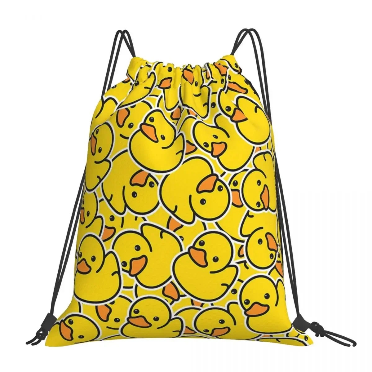 Yellow Classic Rubber Duck Backpacks Casual Portable Drawstring Bags Drawstring Bundle Pocket Shoes Bag BookBag Travel Students