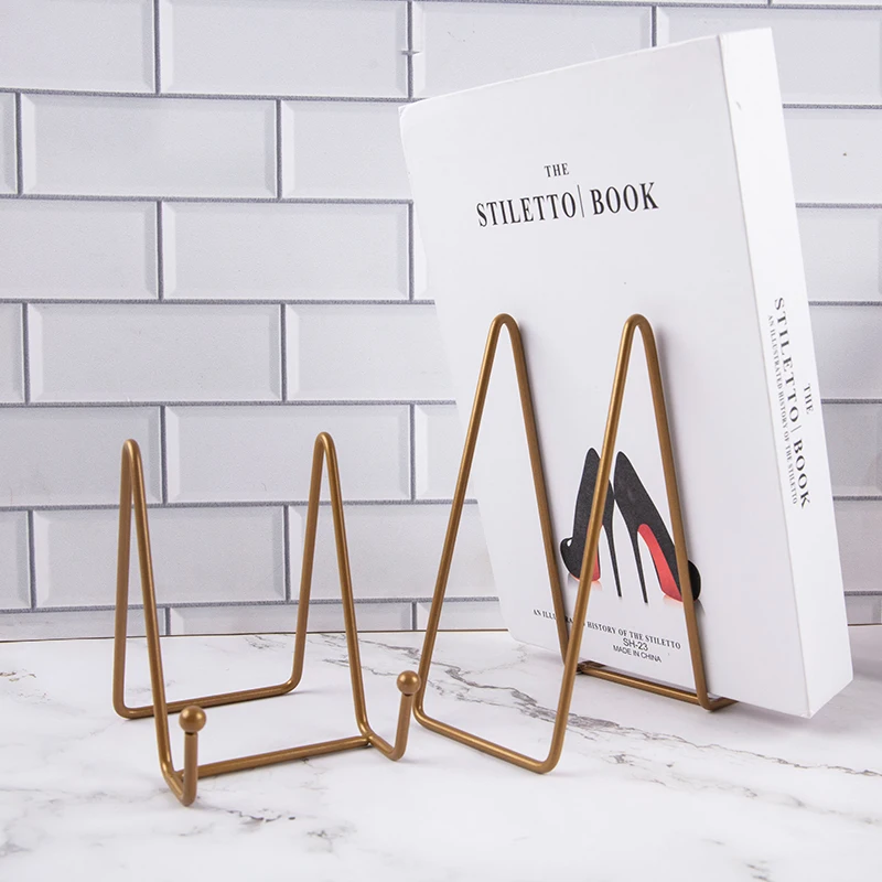 Iron Art Magazine Display Stand Dish Rack Plate Bowl Picture Frame Photo Book Pedestal Holder Home Decor Storage Ornaments