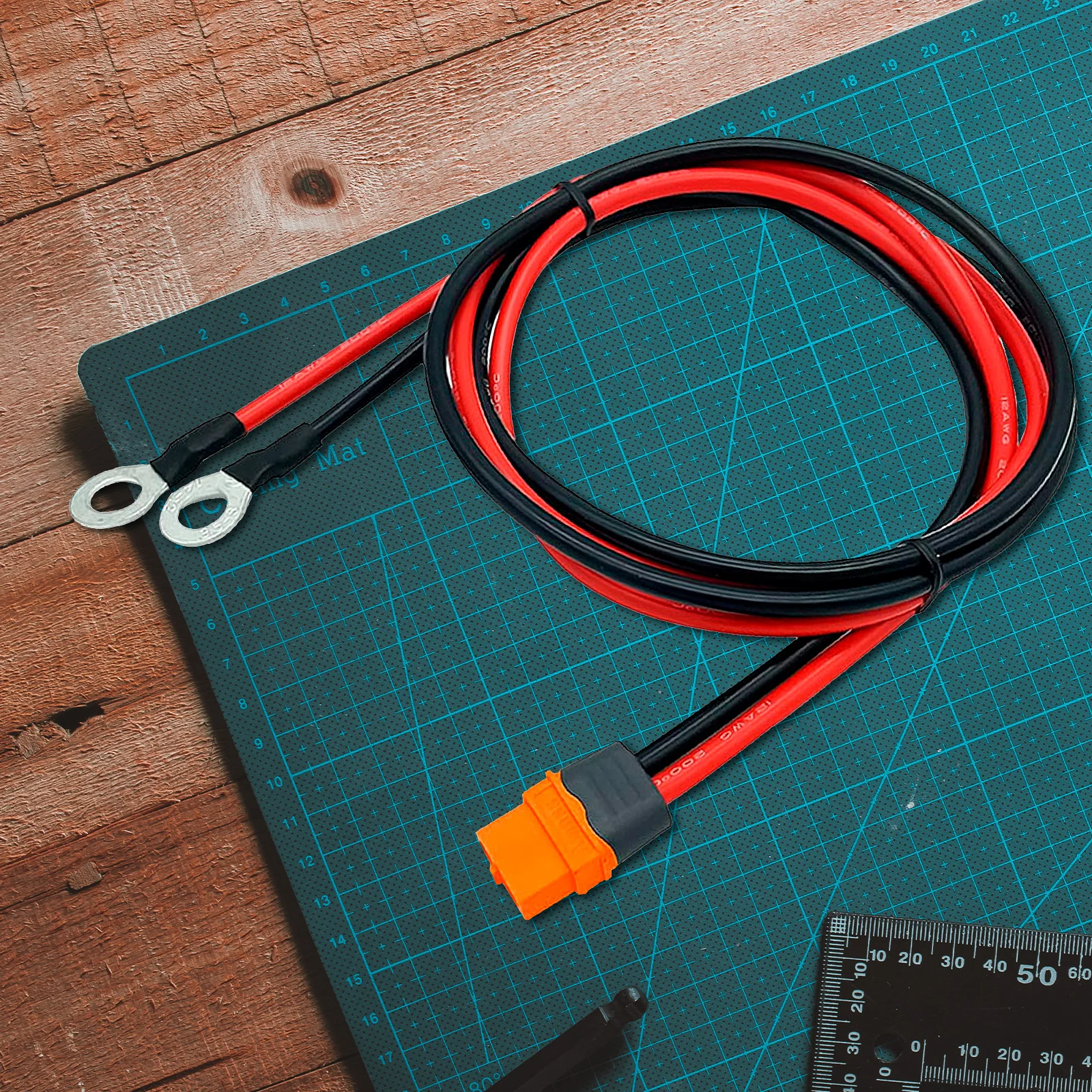 

XT60i to O Ring Terminal Cable Versatile Safe XT60i Female to O Ring Connector Protective XT60i F Extension Cable Convenient