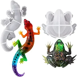 Frog Lizard Shapes Silicone Molds DIY Three-dimensional Gecko Wall Decoration Crystal Epoxy Resin Mold