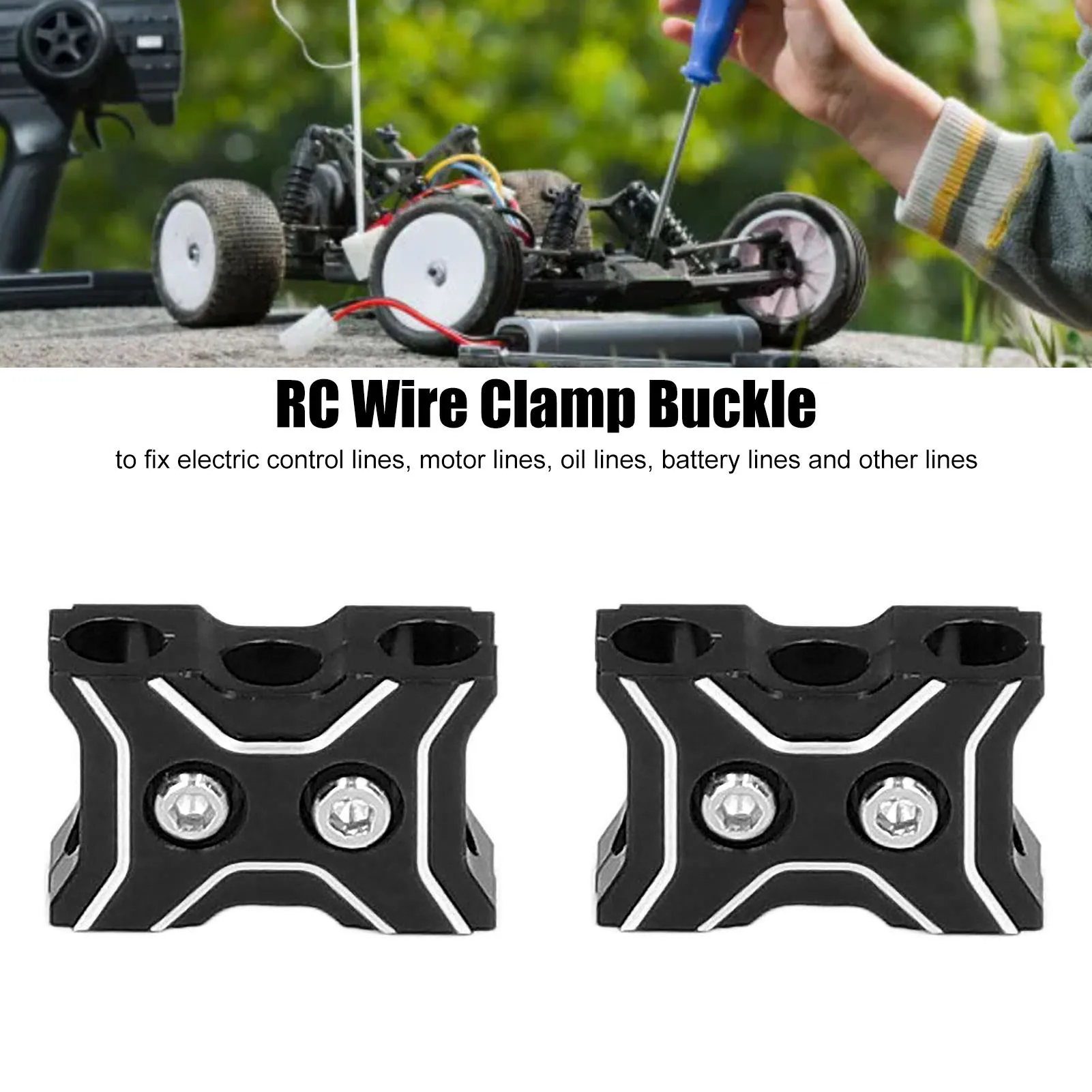 

Комплект из 2-х изысканных алюминиевых легких зажимов для кабелей радиоуправляемых моделей, простые в использовании, для крепления проводов мотора и аккумулятора