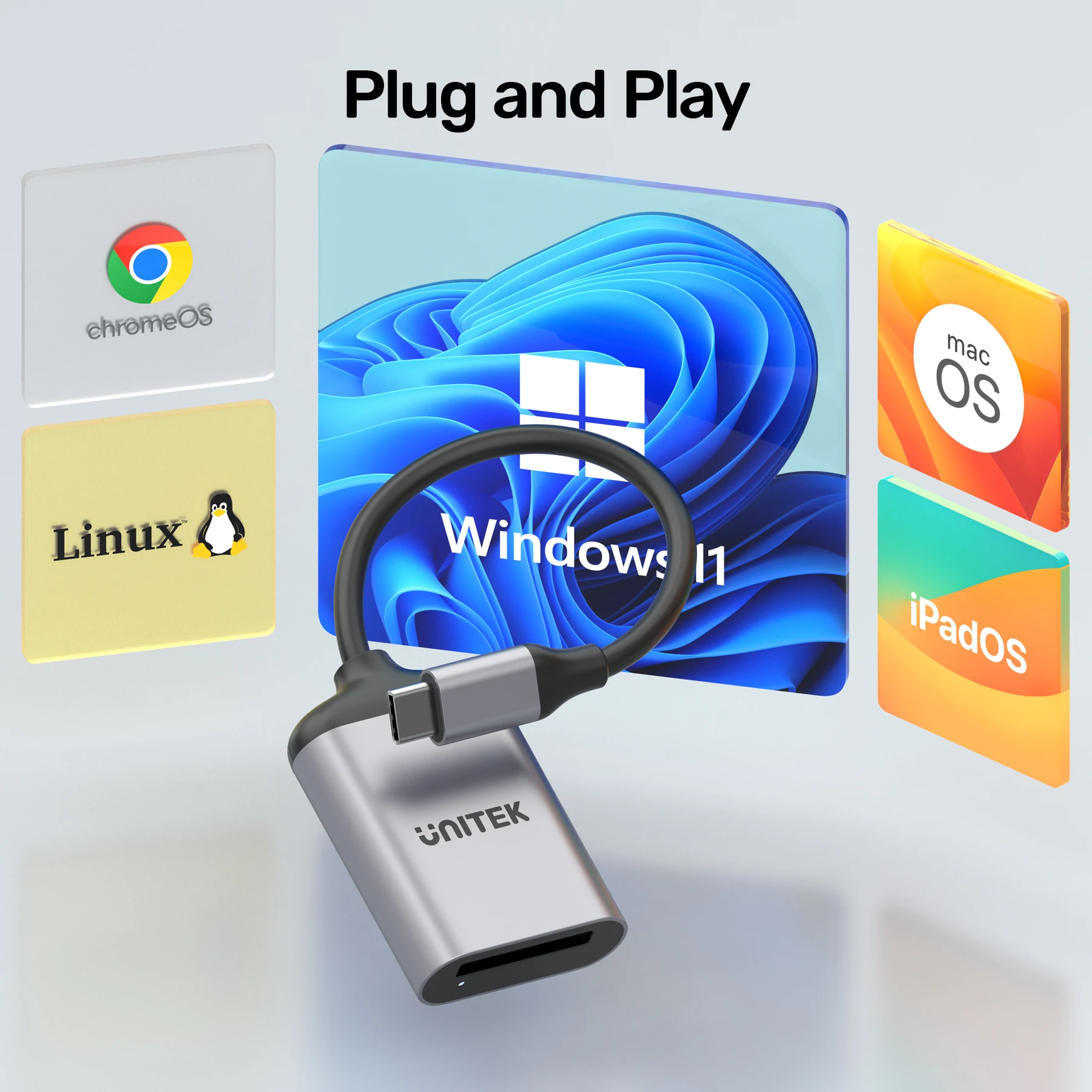 USB C 10Gbps Card Reader Type-C to CFexpress Type A PCIe Gen3 NVMe 1.3 Memory Card Adapter for Mac Windows Linux Android iOS