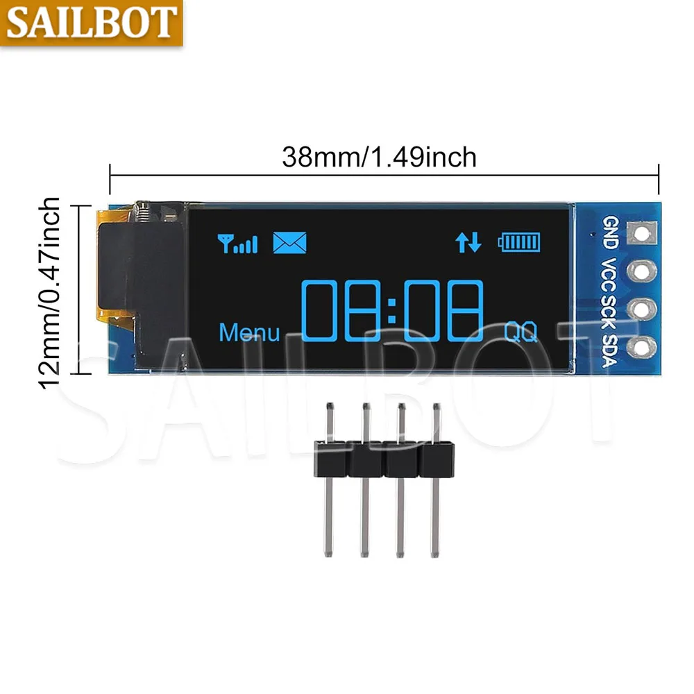1-10 Uds. Módulo OLED de 0,91 pulgadas 0,91 "blanco/azul OLED 128X32 OLED LCD módulo de pantalla LED 0,91" IIC comunicación