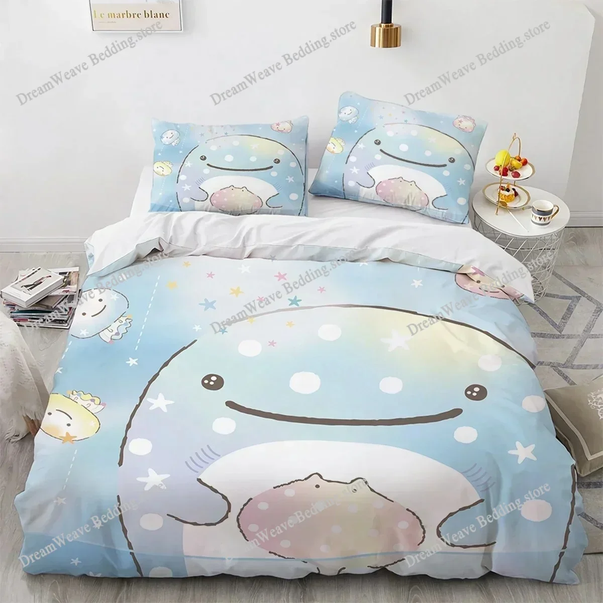 Sumikko Gurashi Luxury Bedding Set Japan Anime Cartoon Duvet Cover Set Comforter Bedspread Twin Single Size Printed Luxury Gift
