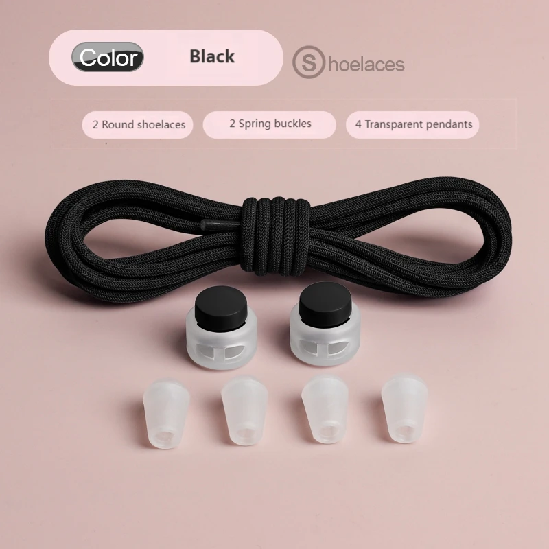 أربطة أحذية بقفل زنبركي بدون أربطة أربطة مرنة أحذية رياضية للأطفال والكبار أربطة أحذية سريعة أربطة مطاطية مستديرة بدون ربطة عنق أحذية #1