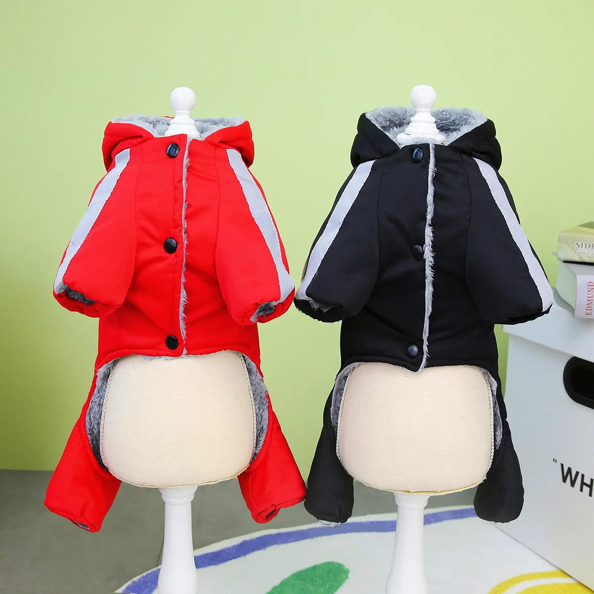 Roupas para cães de estimação, roupas para animais de estimação com quatro pernas, reflexivas, acolchoadas de algodão, outono e inverno, novos esportes, roupas acolchoadas de algodão com quatro pernas