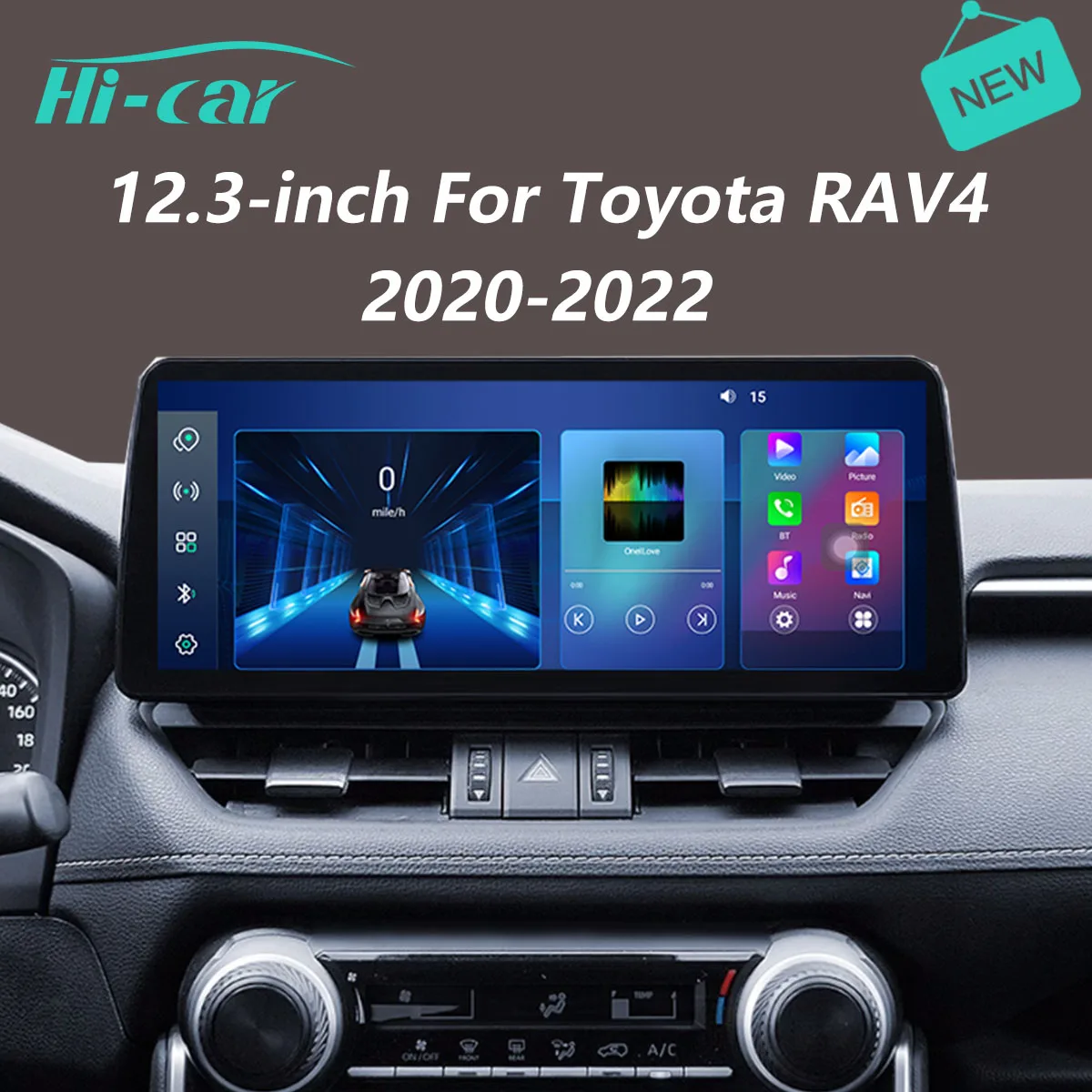 

12.3" inch 4G 2 Din Car Android Radio For Toyota RAV4 2020-2022 GPS Wireless CarPlay Auto Multimedia Stereo 36DSP DTS Car Stereo