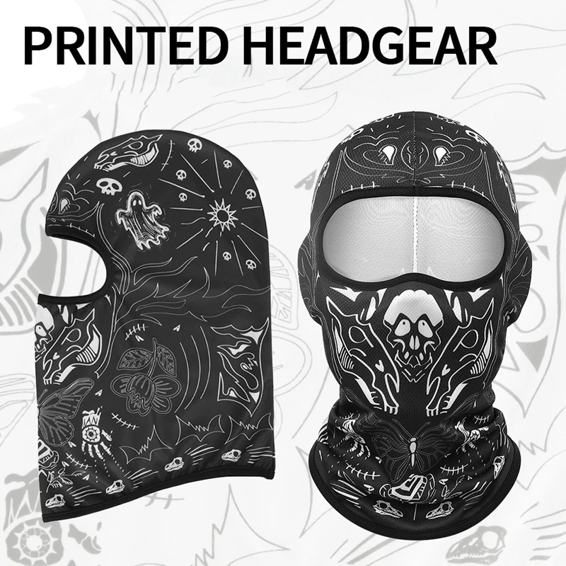 1pc Unisex's Balaclava Hat Quick-drying Riding Mask Halloween Skeleton Style Knitting Headgear Breathable Face Mask