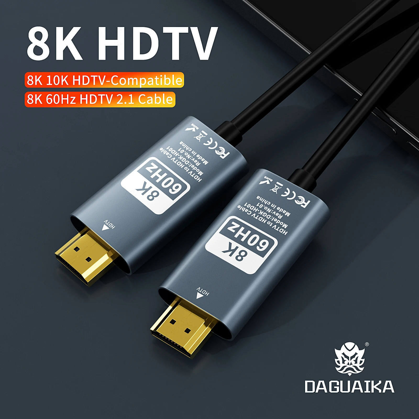 

8K 10K HDMI Cable 48Gbps,High Speed HDMl® Cable 8K@60Hz, DTS:X, HDCP 2.2 & 2.3, HDR 10 Compatible with Roku TV/PS5/HDTV/Blu-ray