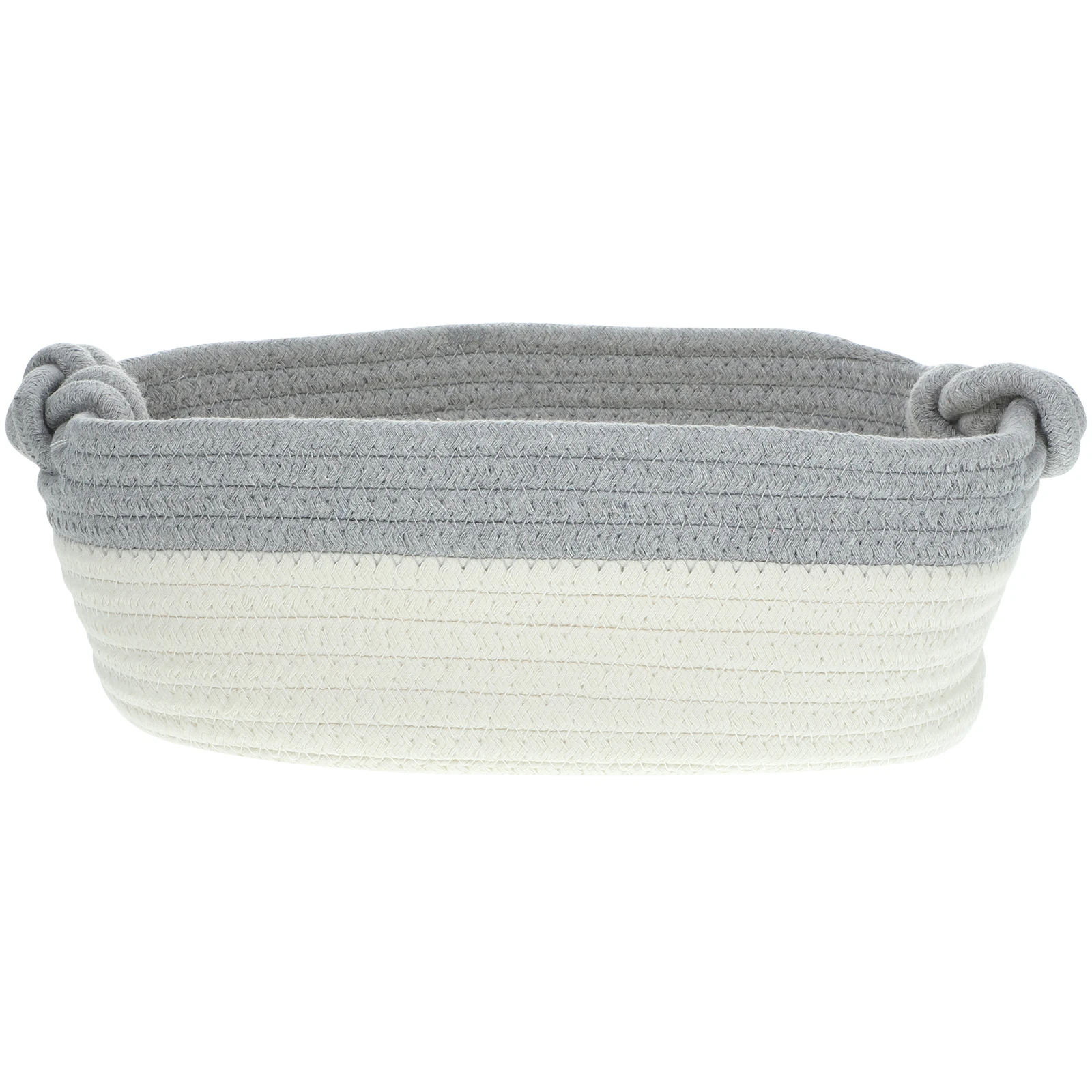 

Cotton Storage Holder Rope Woven Storage Basket Small Gray Top Desk ganizer Multi Purpose Home Container