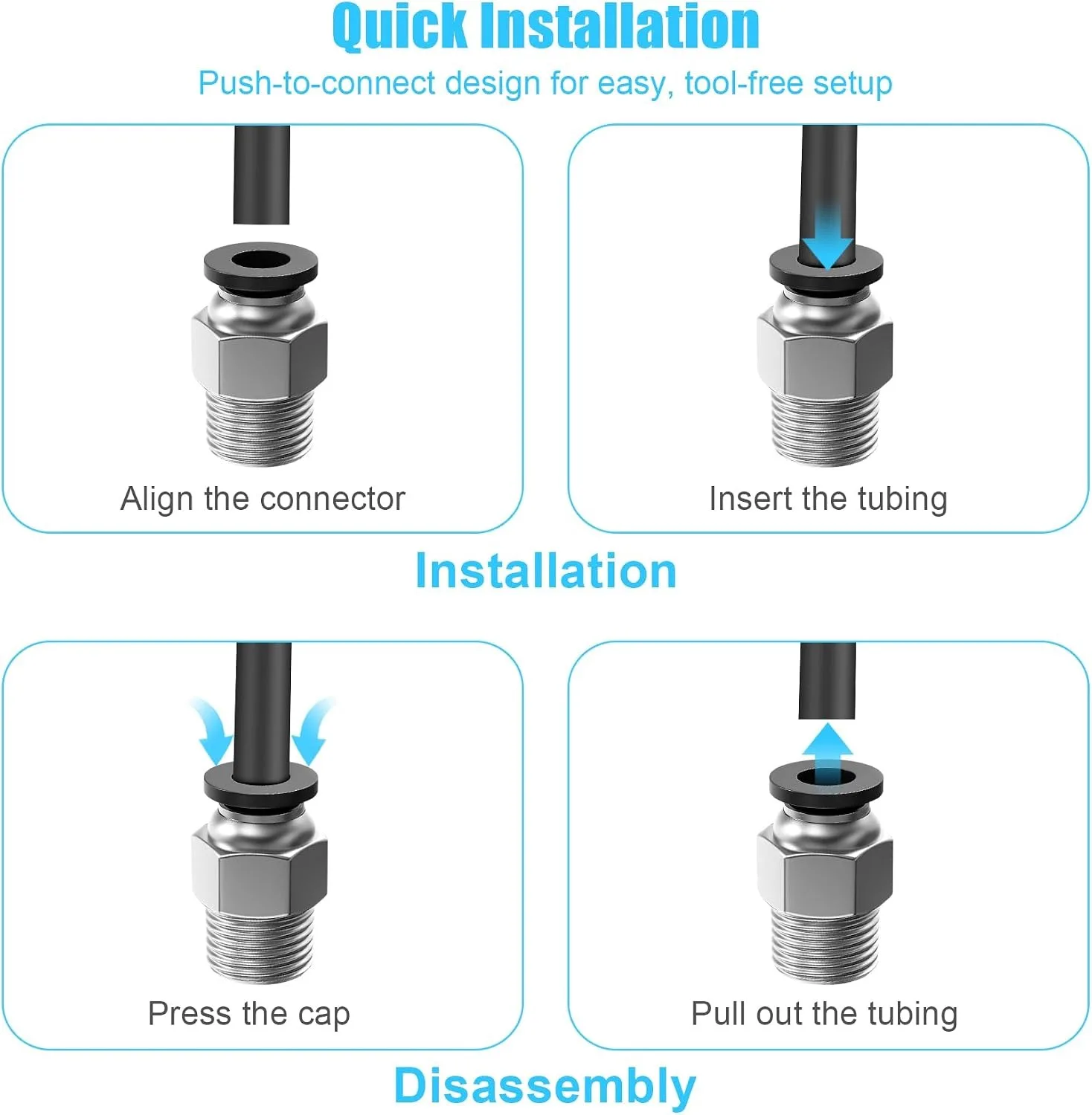 10 Stück PC4-M10 PTFE-Schlauchverbinder Pneumatische Bowden-Kupplung Schnellkupplungen für Ender 3 V2 E3D V6 3D-Drucker Extruder-Teile – Detail 5
