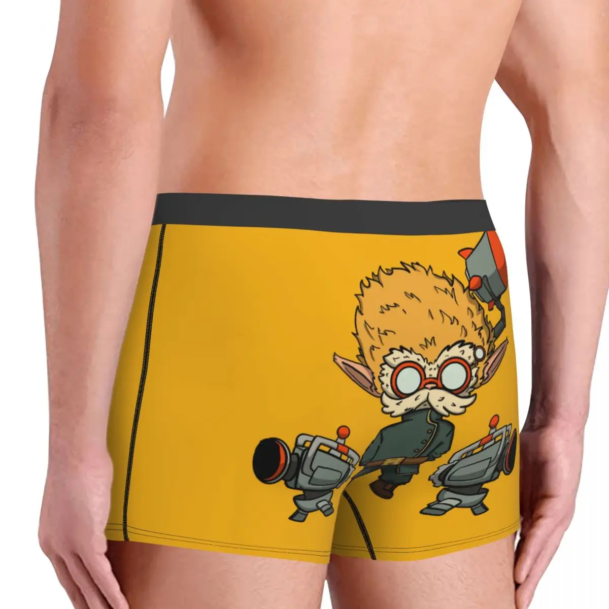 Tiny Heimerdinger League of Legends Arance Underpants Homme Panties Man Underwear Print Shorts Boxer Briefs