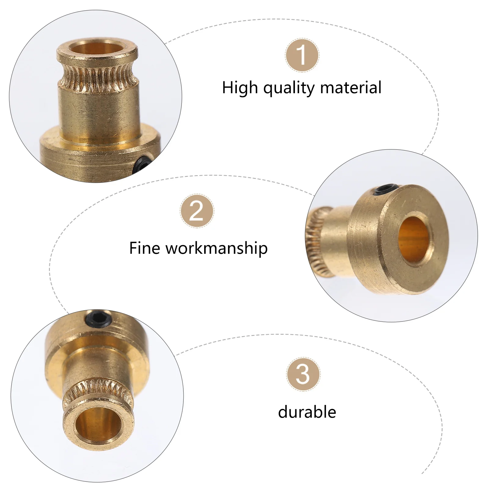 

4pcs Brass Feeding Gear Extruder Wheel 3D Printer Durable High Grade Material Smooth Filament Grip Strong Bearing Capacity 3D
