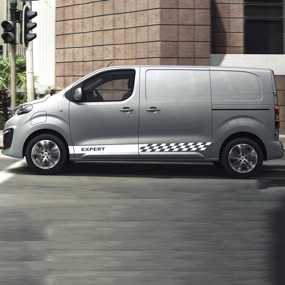 2 قطعة ملصقات باب السيارة Peugeot خبير XS SWB ضبط اكسسوارات فان الجانب المشارب الرسومات الفينيل فيلم ملصق مائي اكسسوارات #4