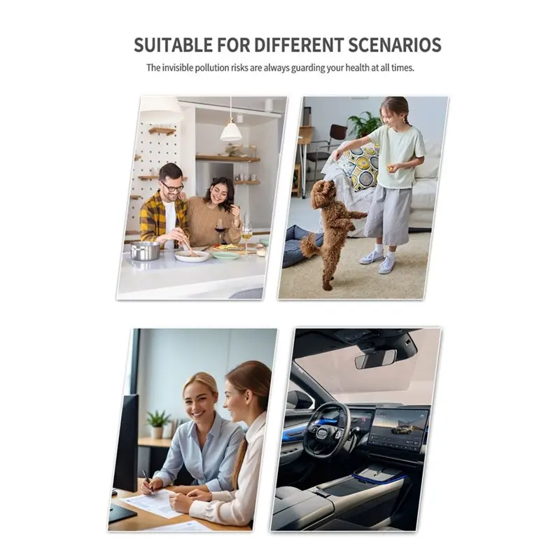 【تخفيضات سريعة】كاشف مراقبة جودة الهواء الداخلي المحمول من Rea لـ AQI، CO2 PM2.5، PM1.0 TVOC، جزيئات HCHO، درجة الحرارة والرطوبة
