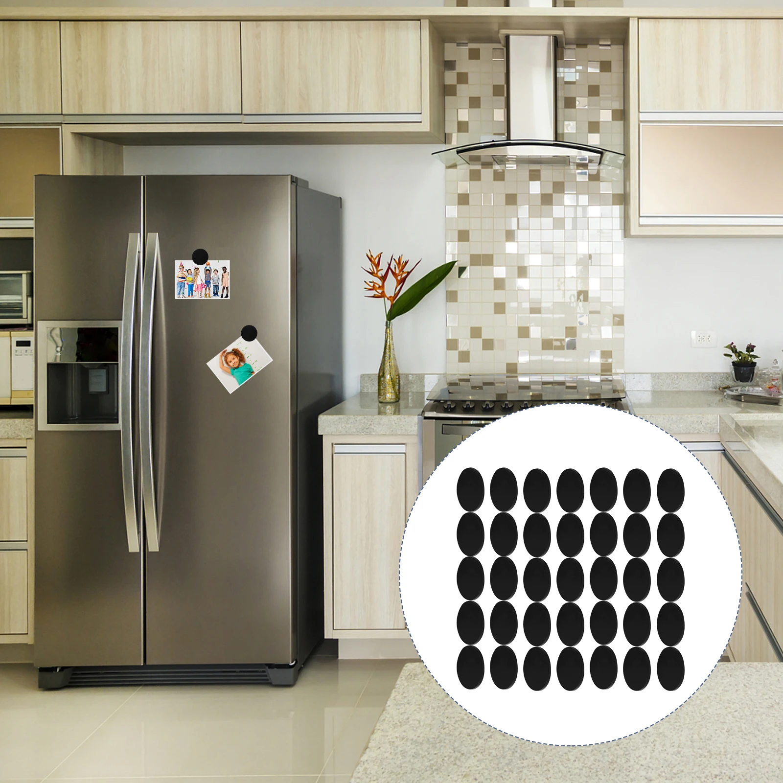 

108 Pcs Fridge Magnets Round Rubber Adhesive Backing DIY Magnetic Patches Soft Stickers Refrigerator Accessories