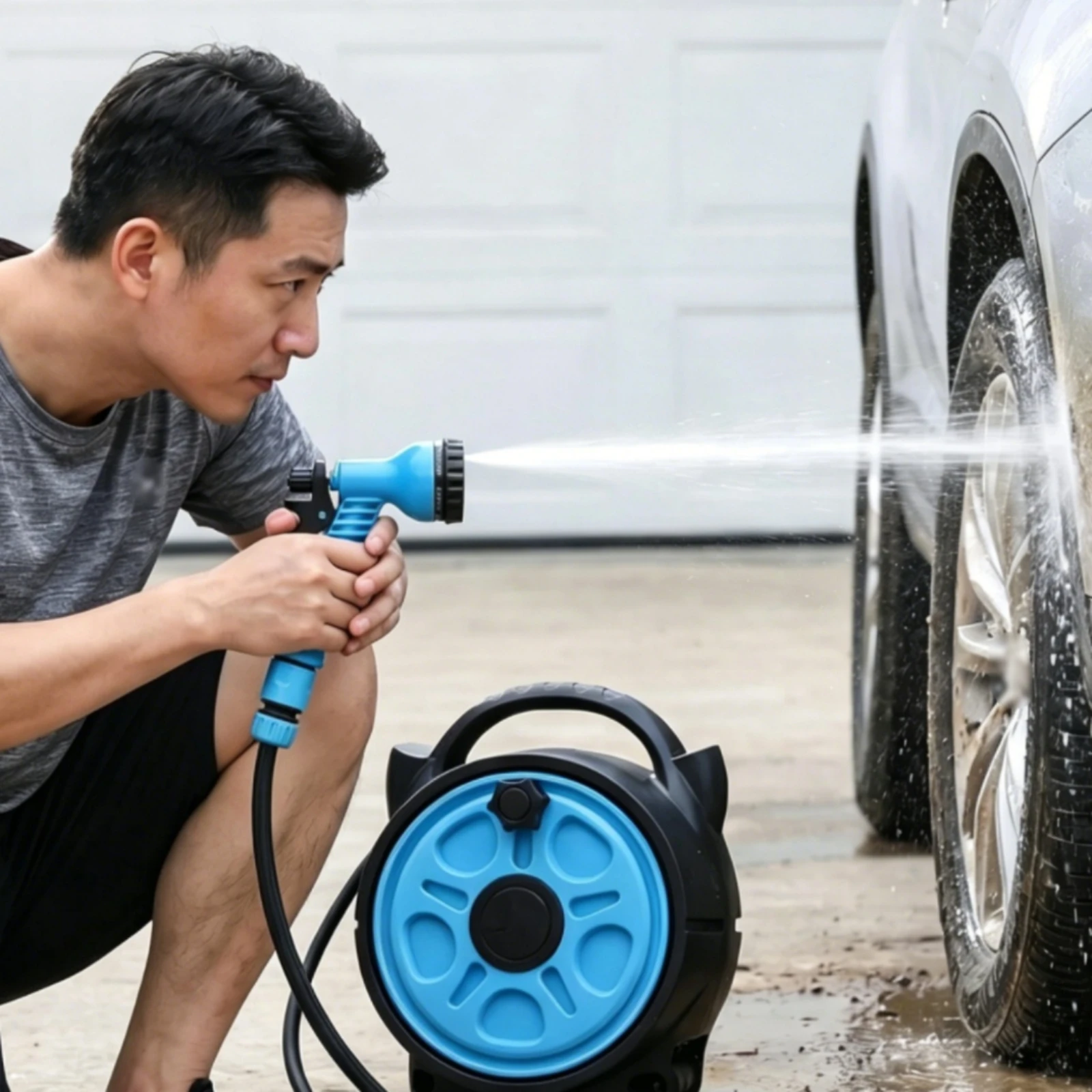 Hose Reel Sprayer Portable Car Wash Sprayer Handheld Spray Ergonomic Grip Outdoor Cleaning Gear Heavy Duty for Garden