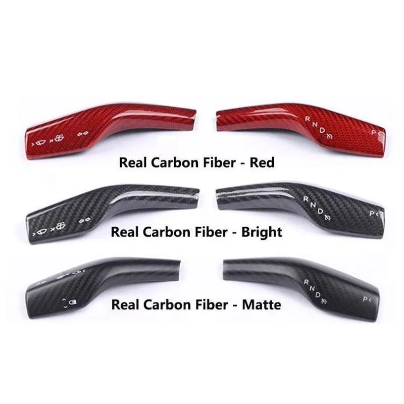 Heenvn Column Shift Protective Cover 2pcs For Tesla Model 3/Y 2022 2023 Forged Carbon Fiber Stickers  Steering Wheel Accessories