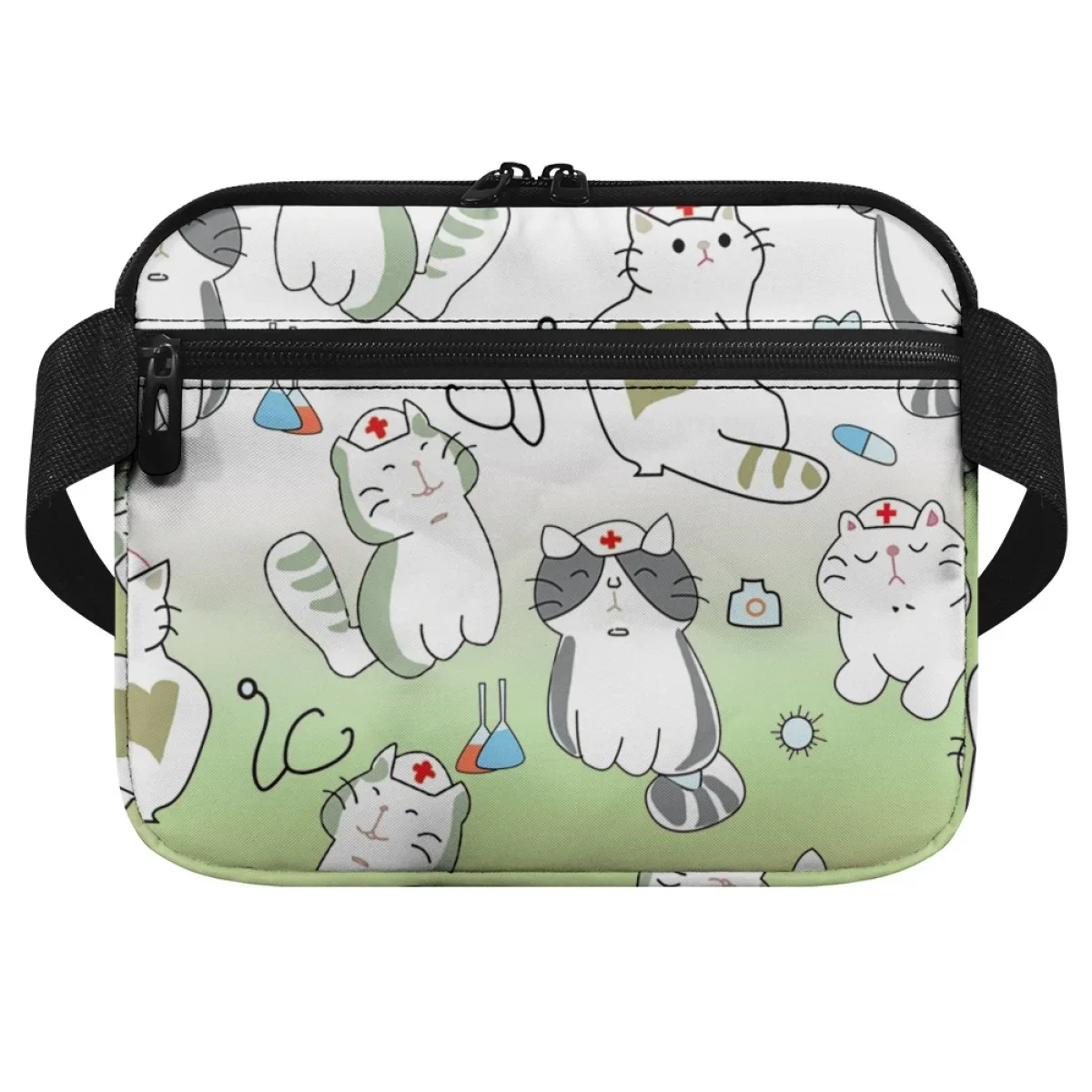 Bolsa Cintura Multibolso Kawaii para Mulheres, Enfermeira, Gato, Designer, Malha, Prático, Hospital, Trabalhar, Portátil, Fanny Pack, Bolsa Organizadora