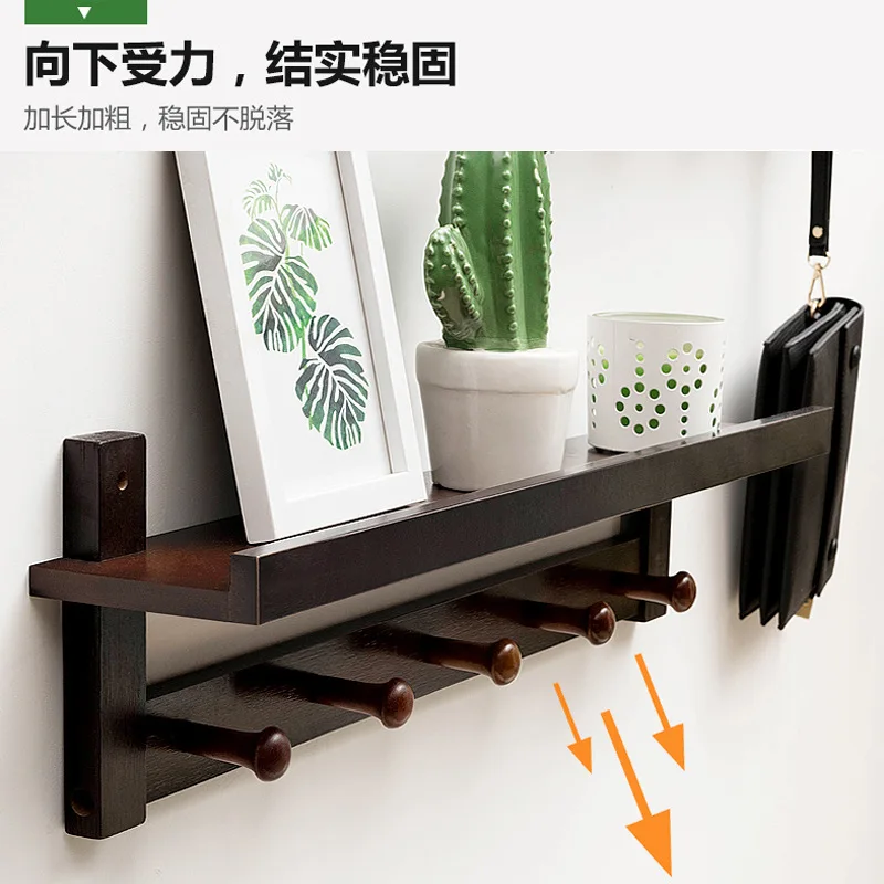 Wall Hanging Simple Coat Rack Children Bamboo Shelf Creative Bedroom Hanger Solid Wood Clothes Hat Rack Perchero Home Decor