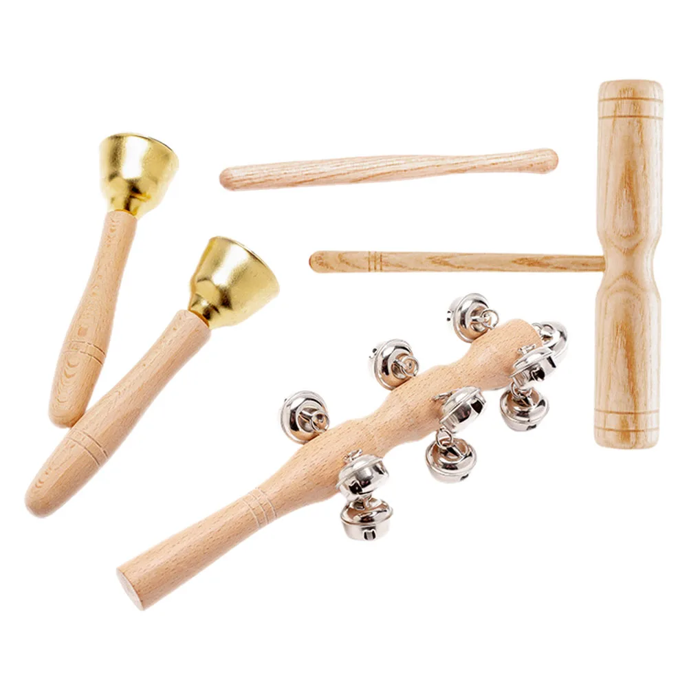 

1 set Percussion Instrument Set Kids Musical Toys Wood Handle Bells Shaker Early Education Music Toy For Toddlers Children