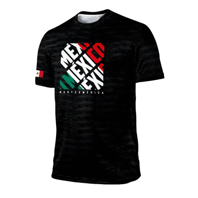 

Fashion Mexico Flag Graphic Football Jersey For Men Summer Trendy National Emblem 3D Printed Tees Casual Oversized T-Shirts Tops
