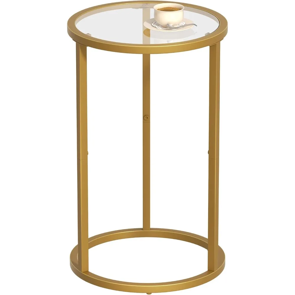 

Круглый приставной столик Маленький золотой торцевой столик для небольших помещений Тумбочка Современная прикроватная тумбочка для гостиной Спальни, простая сборка
