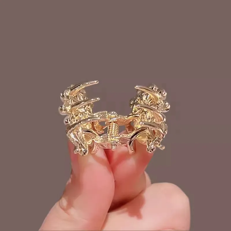 New Fashionable Aesthetic Small Hair Claw Flower Clips Female Trendy Summer Accessories Alloy Rhinestone Headdress