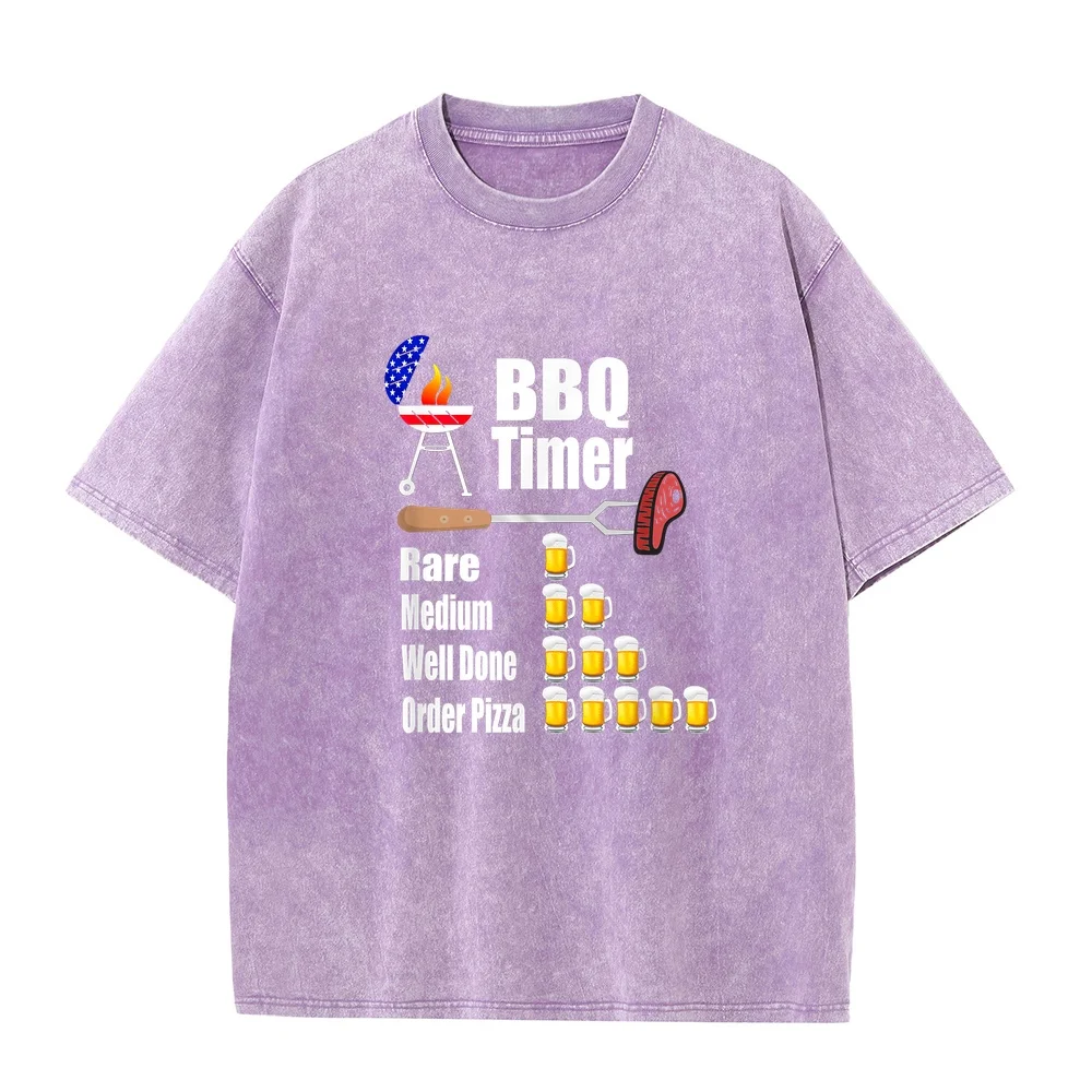 Camisas Men Funny BBQ Timer Barbecue Grill Grilling Gift T-Shirt Small Ropa Y2k 2000s Nouveautés T-Shirts Crew Neck Short Sleeve