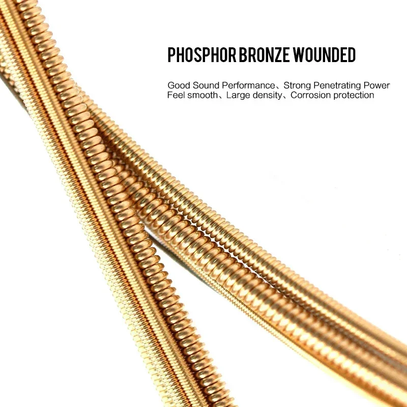 Corde per chitarra acustica Orphee Serie Q nichelate di corde esagonali alte in acciaio al carbonio Accessori per chitarra acustica folk