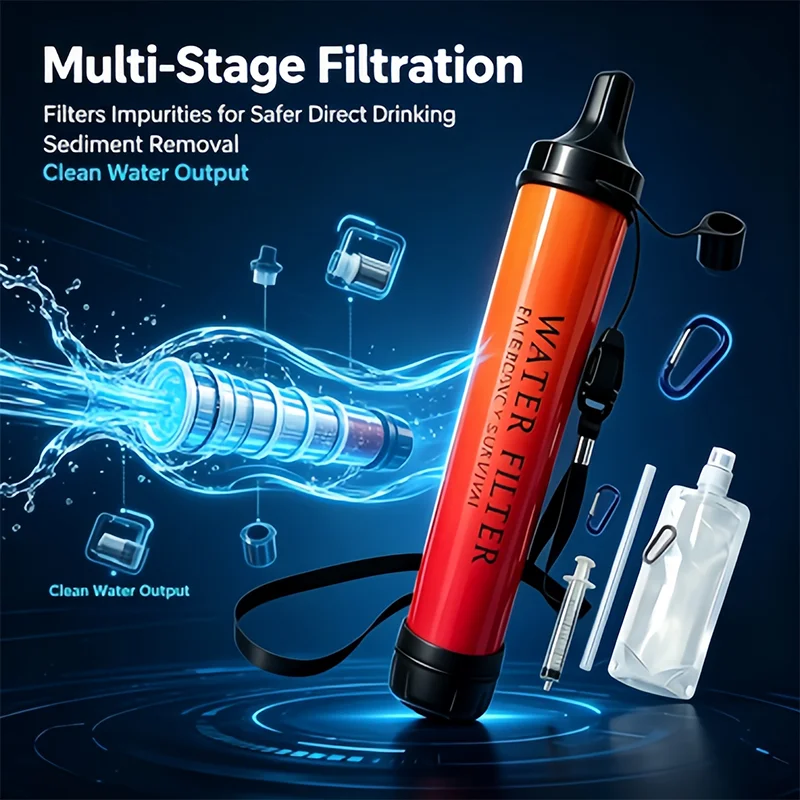 Water Purification Straw - 1pcs Portable Emergency Survival Water Filter