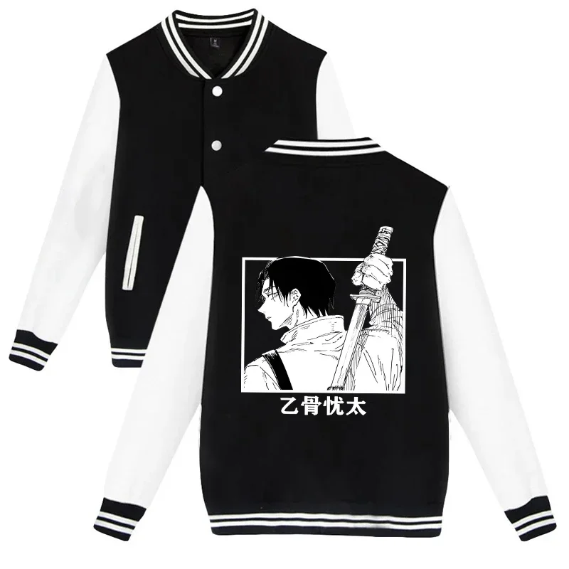 

New okkotsu Yuta printing baseball jacket casual sweatshirt women men baseball uniform sportswear