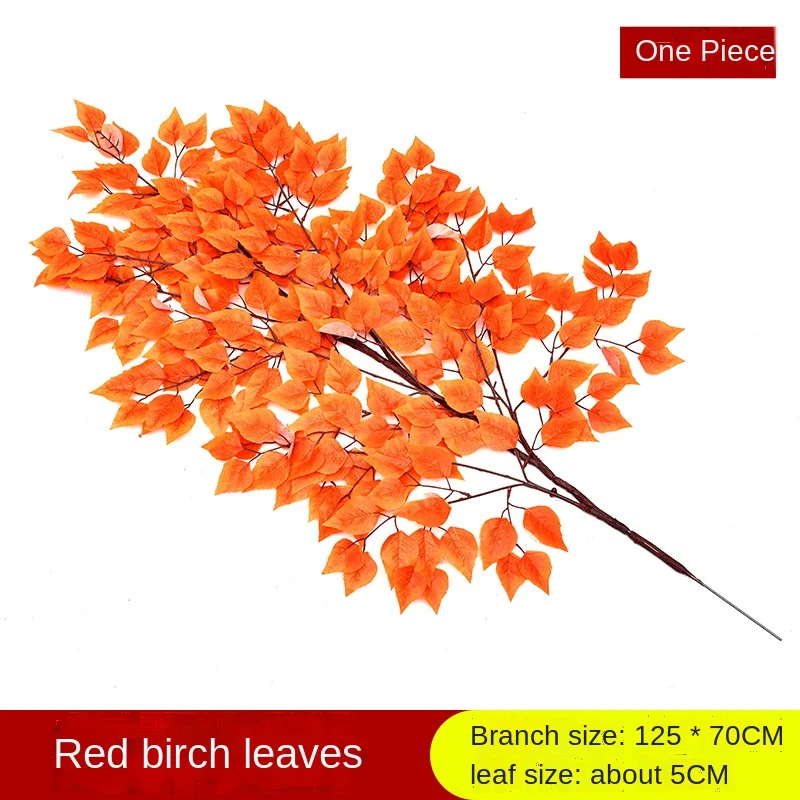 125CM Large Artificial Banyan Tree Plastic Green Plants Red Maple Leaf Yellow Ginkgo Branch Showcase Hotel Home Decor Accessori