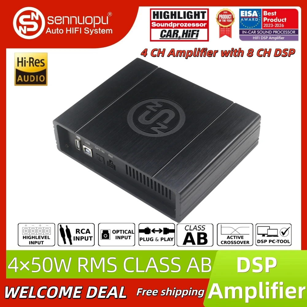 Sennuopu DS-M8 Car DSP Digital Audio Processor Amplifier Auto Sound Tuning Vehicle Audio Modification Global Shipping