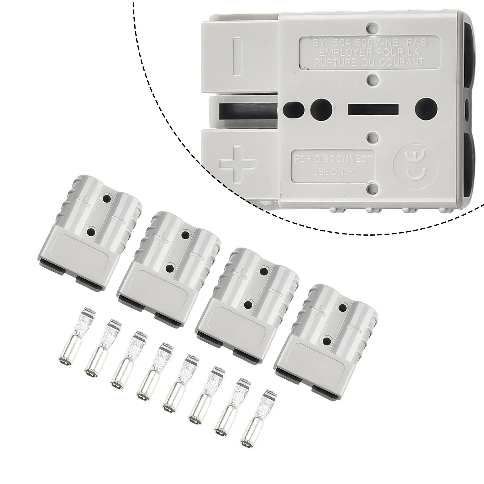 Cable Terminal Forklift Battery Power Connector Yachts Buses. RVs Ships Female Gray High Plastic Quality Quick
